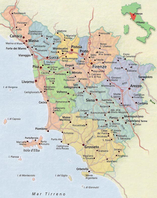 Map of tuscany
