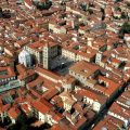 Aerial view of the historic centre of Pistoia in Tuscany, Italy