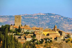 Montecatini Alta with Volterra in the distance