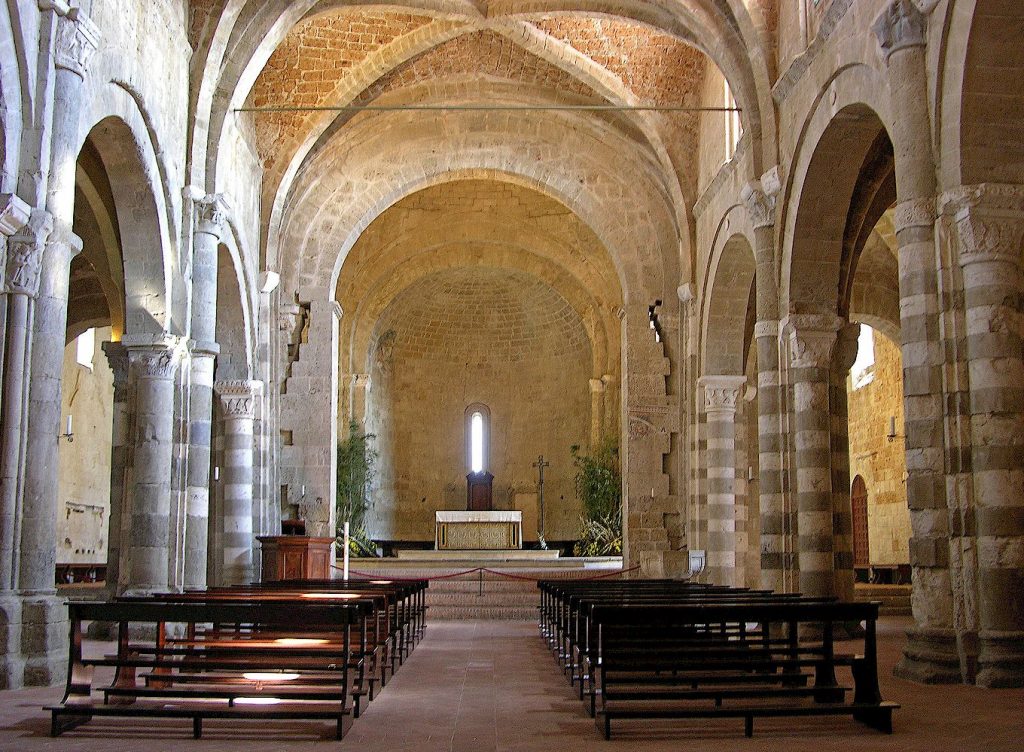 Interior of the Concathedral of Saints Peter and Paul at Sovana